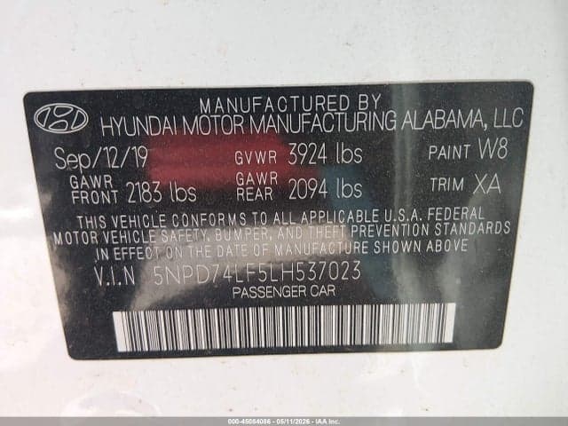 2020 HYUNDAI ELANTRA SE 9