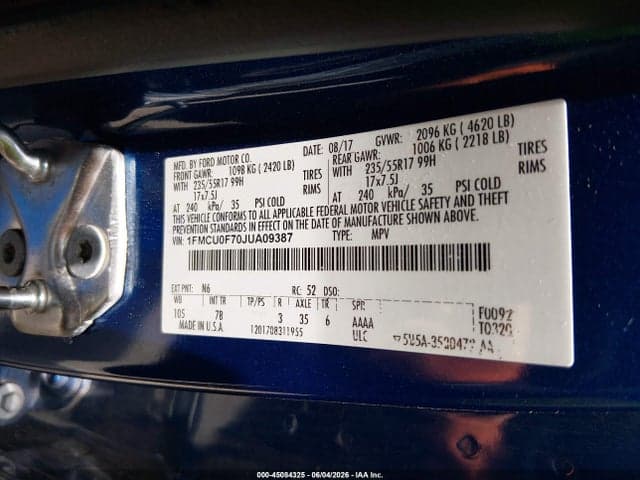 2018 FORD ESCAPE S 9