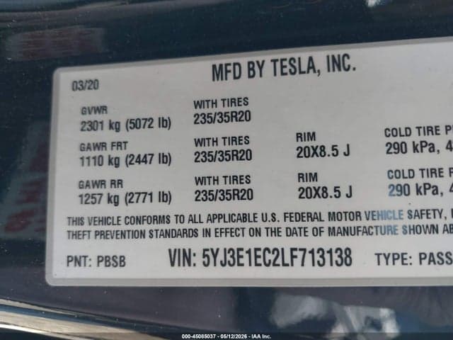 2020 TESLA MODEL 3 PERFORMANCE DUAL MOTOR ALL-WHEEL DRIVE 9