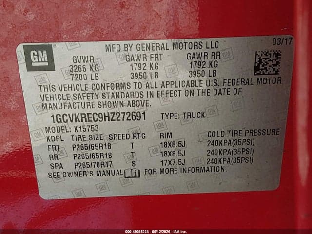 2017 CHEVROLET SILVERADO 1500 1LT 9