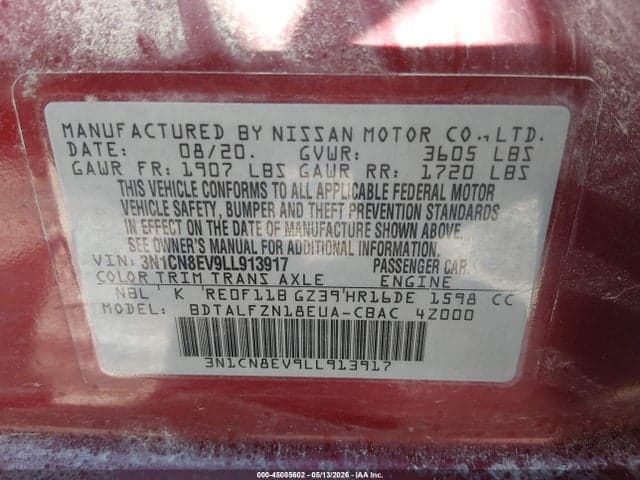 2020 NISSAN VERSA SV XTRONIC CVT 9