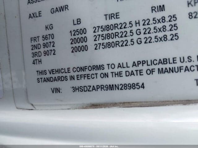 2021 INTERNATIONAL LT 8
