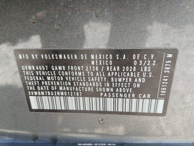2022 VOLKSWAGEN JETTA 1.5T SPORT 9