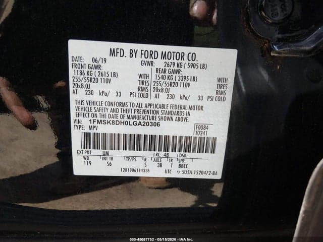 2020 FORD EXPLORER XLT 9