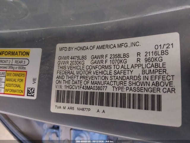 2021 HONDA ACCORD SPORT SPECIAL EDITION 9