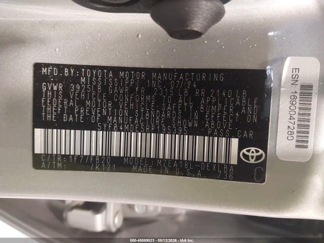 2024 TOYOTA COROLLA LE 9