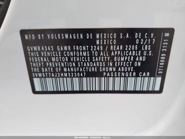 2017 VOLKSWAGEN JETTA GLI 9