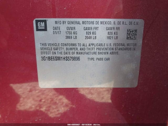 2017 CHEVROLET CRUZE LT AUTO 9