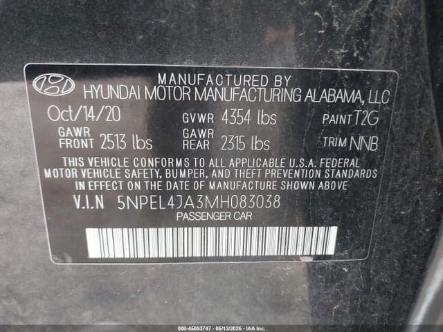 2021 HYUNDAI SONATA SEL 9