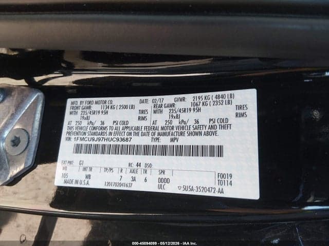2017 FORD ESCAPE TITANIUM 9