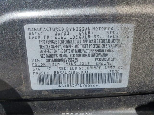 2020 NISSAN SENTRA SR XTRONIC CVT 9