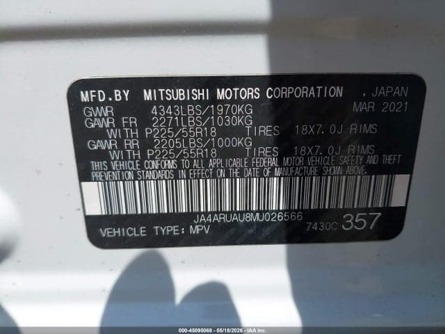 2021 MITSUBISHI OUTLANDER SPORT 2.0 BE AWC/2.0 ES AWC/2.0 LE AWC/2.0 SE AWC 9