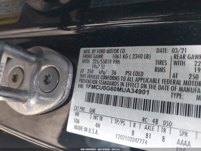 2021 FORD ESCAPE SE 9