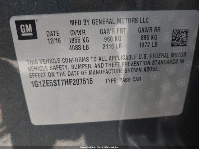 2017 CHEVROLET MALIBU 1LT 9