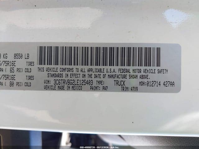 2020 RAM PROMASTER 1500 HIGH ROOF 136 WB 9