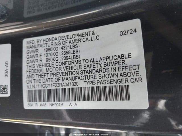 2024 HONDA ACCORD LX 9
