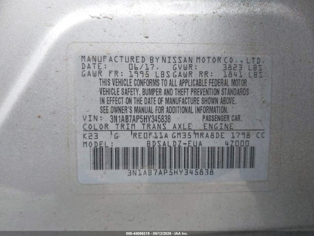 2017 NISSAN SENTRA SV 9