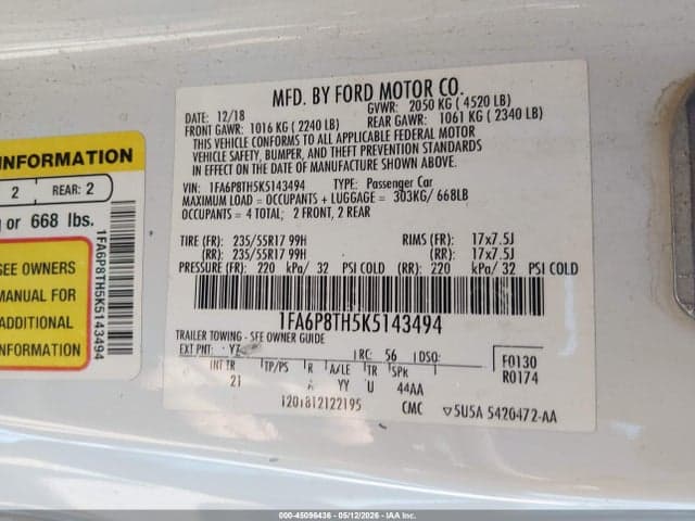 2019 FORD MUSTANG ECOBOOST 9