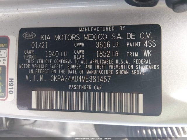 2021 KIA RIO S 9