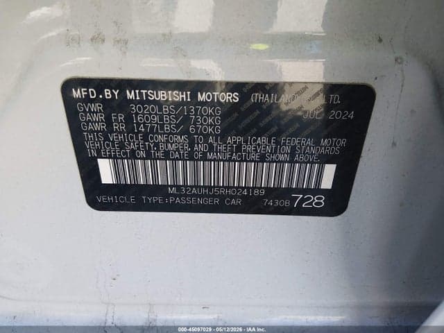 2024 MITSUBISHI MIRAGE ES/LE 9