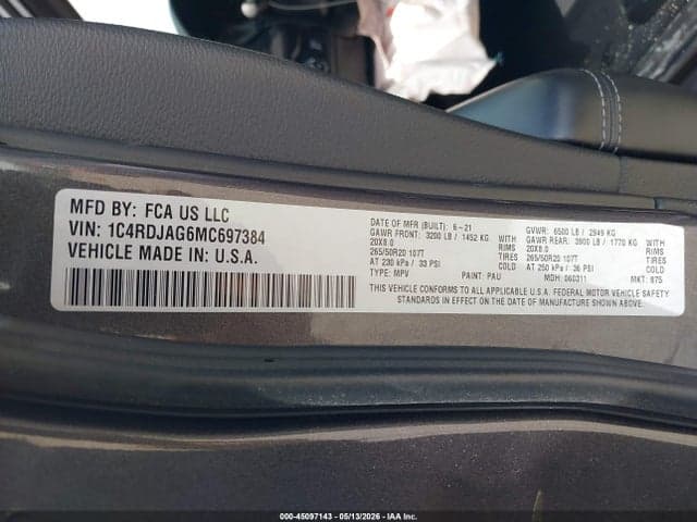 2021 DODGE DURANGO SXT PLUS AWD 9