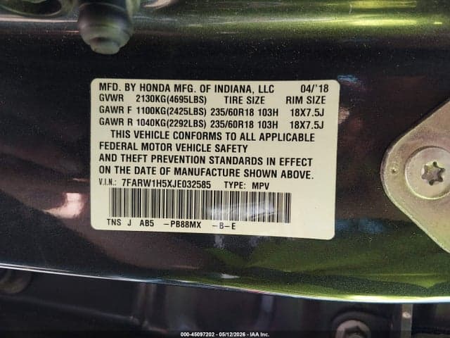 2018 HONDA CR-V EX 9