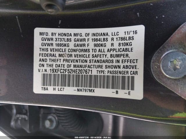2017 HONDA CIVIC LX 9