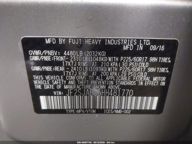2017 SUBARU FORESTER 2.5I 9