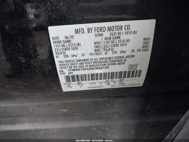 2022 FORD EXPLORER XLT 9