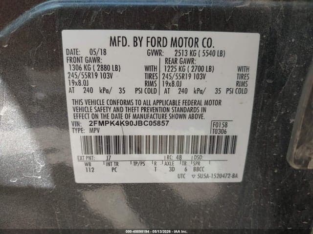 2018 FORD EDGE TITANIUM 9