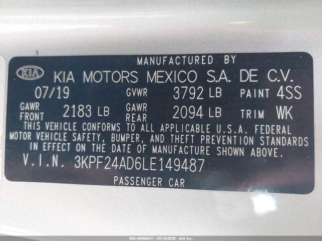 2020 KIA FORTE LXS 9