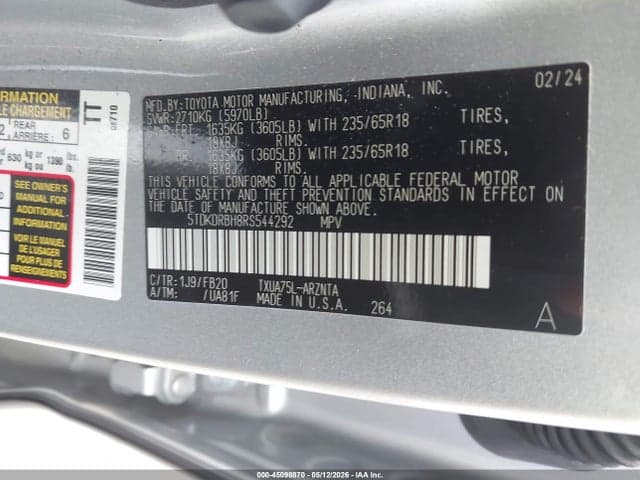 2024 TOYOTA HIGHLANDER LE 9