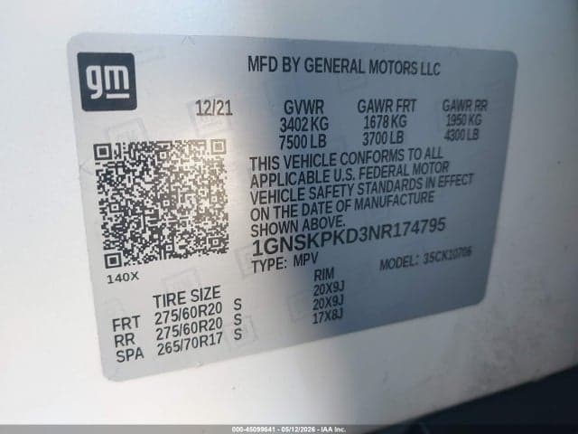 2022 CHEVROLET TAHOE 4WD Z71 9