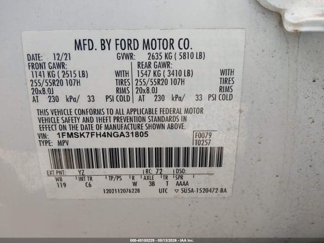 2022 FORD EXPLORER LIMITED 9