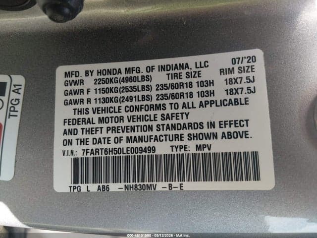 2020 HONDA CR-V HYBRID EX 9
