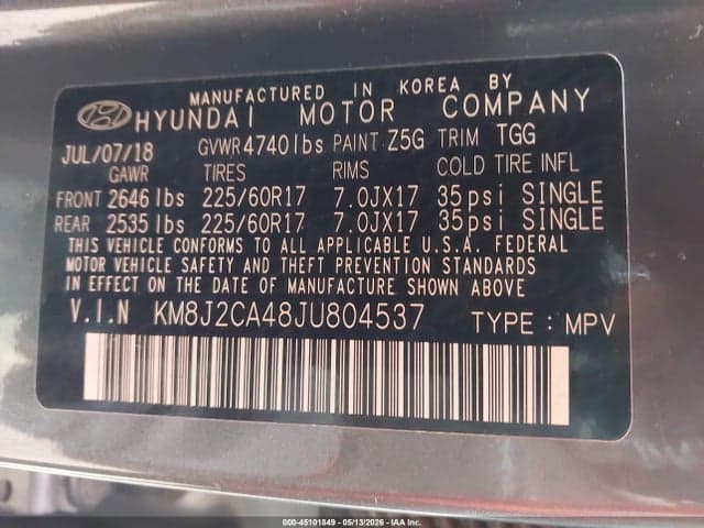 2018 HYUNDAI TUCSON SE 9