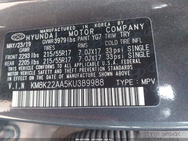 2019 HYUNDAI KONA SEL 9