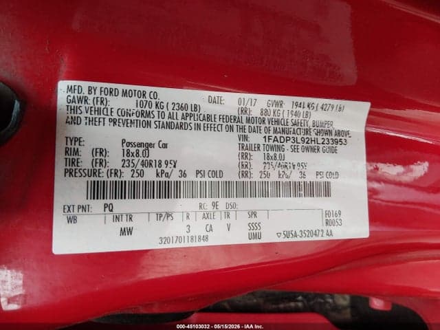2017 FORD FOCUS ST 9