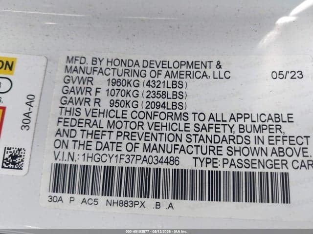 2023 HONDA ACCORD EX 9