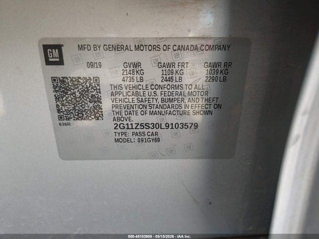 2020 CHEVROLET IMPALA FWD LT 9