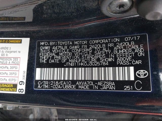 2018 TOYOTA CAMRY SE 9