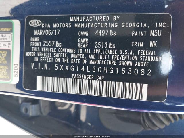 2017 KIA OPTIMA LX 9