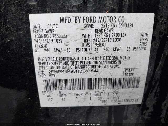 2017 FORD EDGE TITANIUM 9