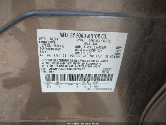 2019 FORD EDGE SEL 9
