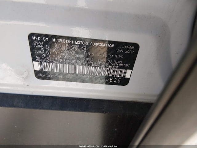 2022 MITSUBISHI OUTLANDER SE 2.5 S-AWC 9