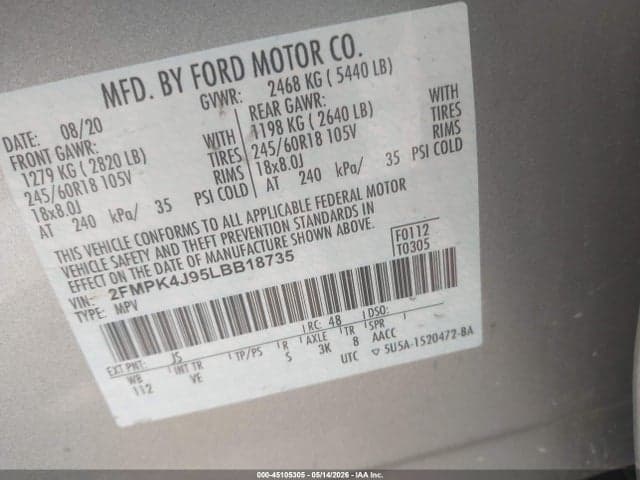 2020 FORD EDGE SEL 9