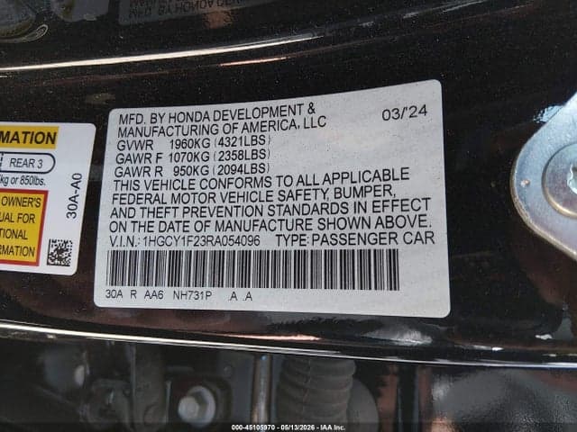 2024 HONDA ACCORD LX 9
