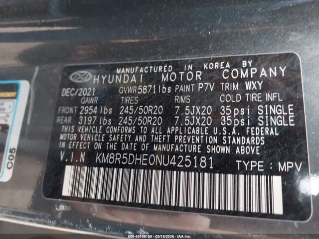 2022 HYUNDAI PALISADE LIMITED 9