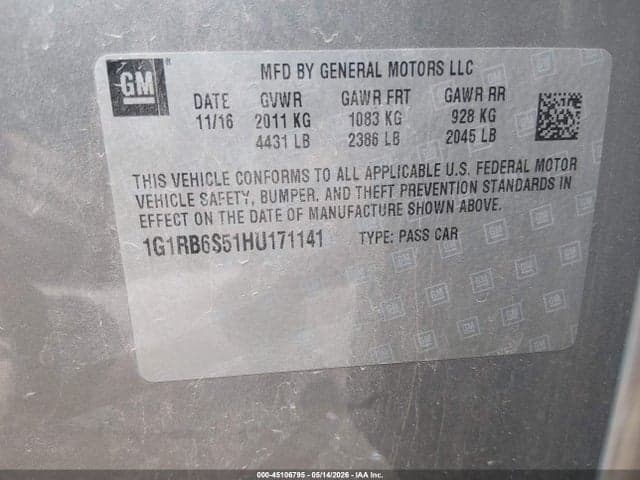 2017 CHEVROLET VOLT PREMIER 9