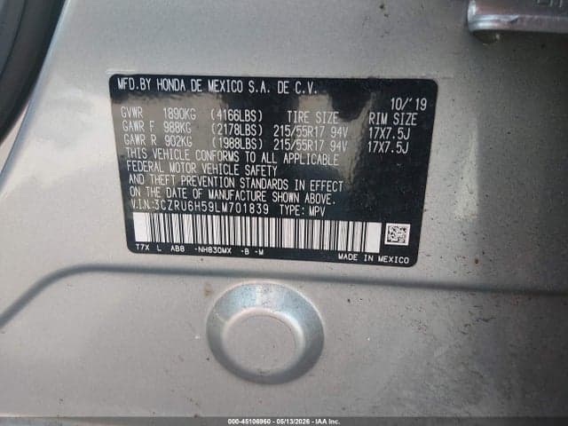 2020 HONDA HR-V AWD EX 9